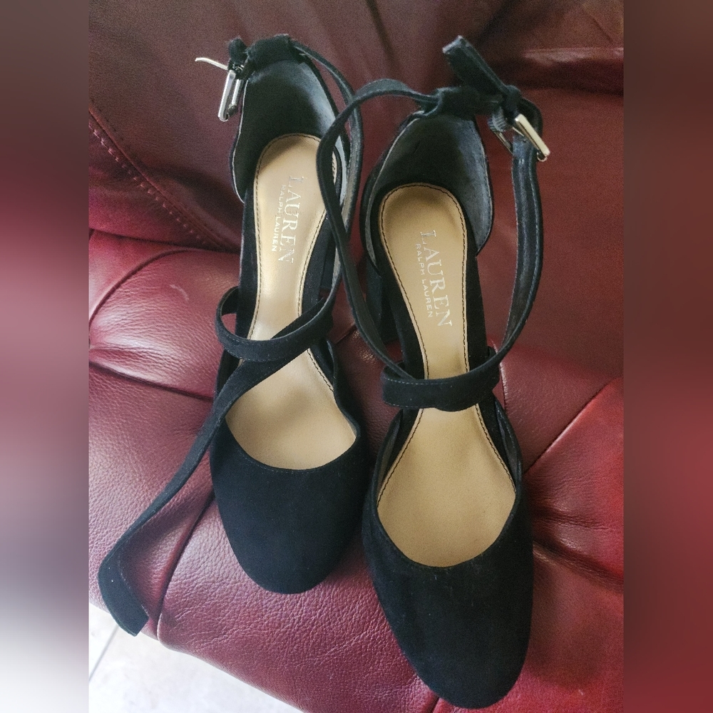 Ralph Lauren RLL Velvet Heels 🖤✨️ - Picture 1 of 5